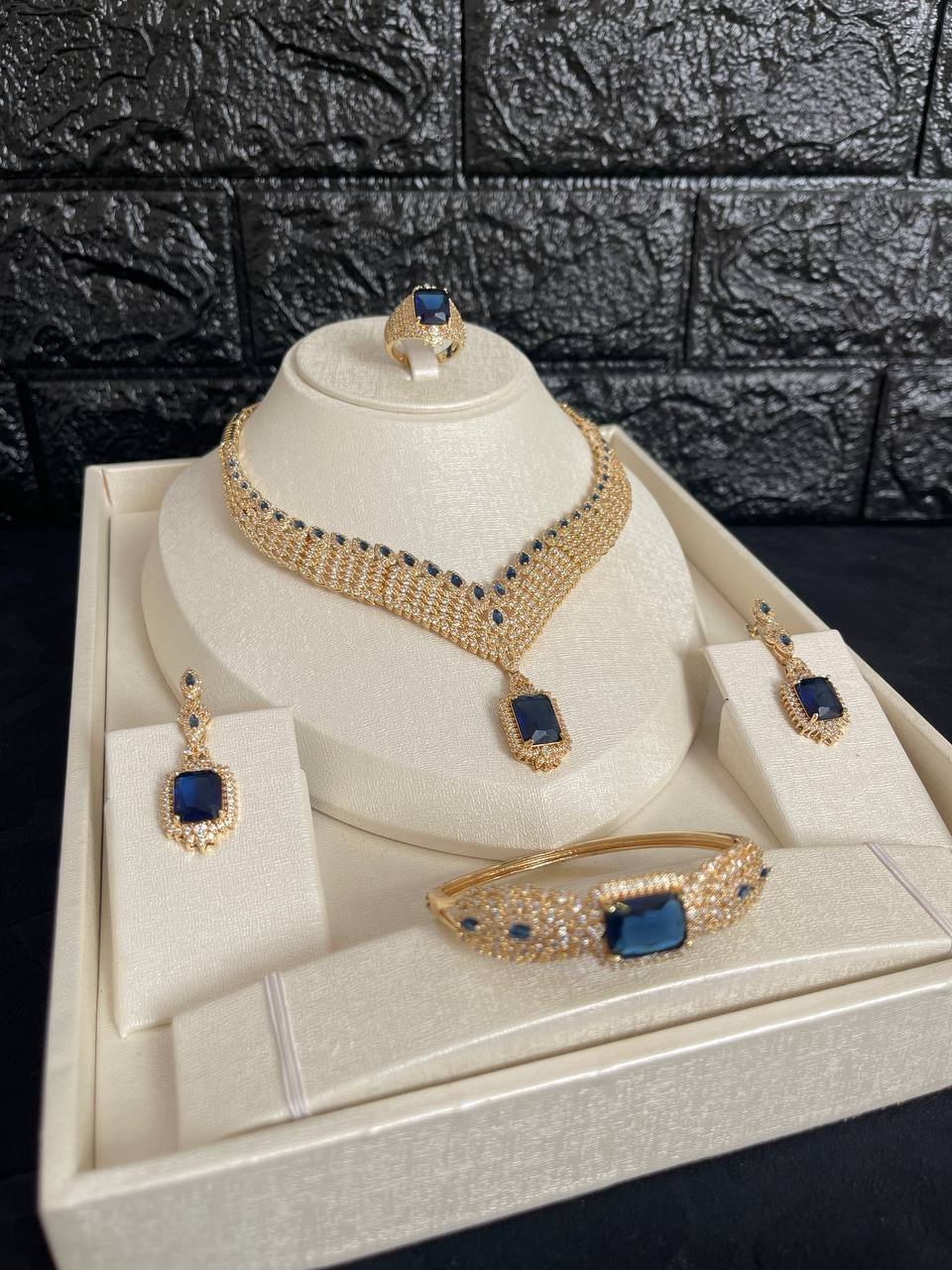 Parure Blue Queen Plaqué Or – Image 3